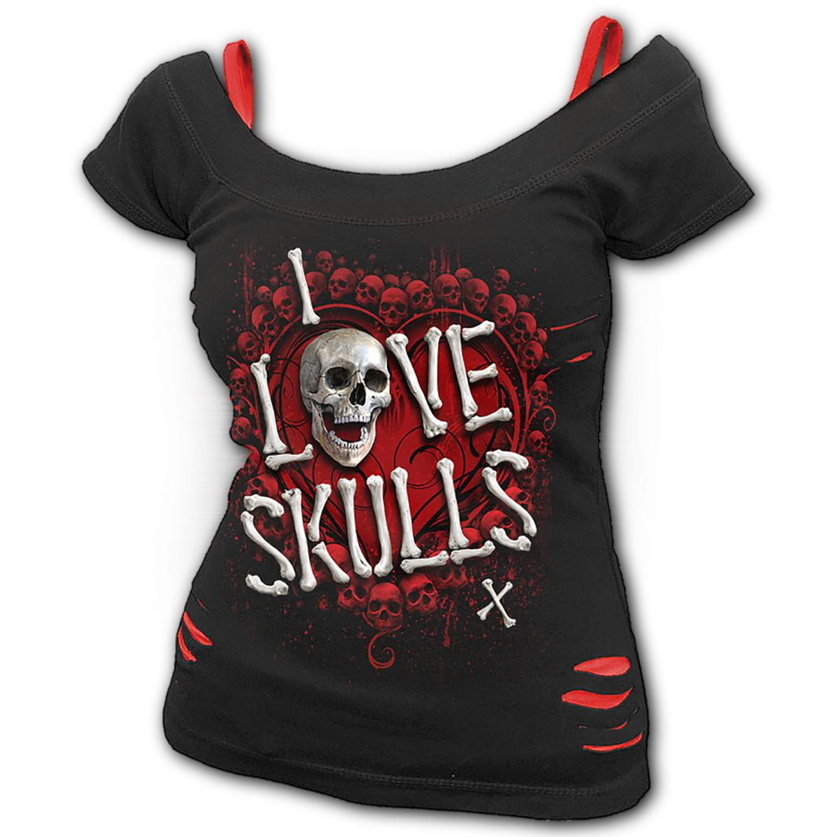 T-Shirt Frauen - LOVE SKULLS - SPIRAL - K070F711 XXL